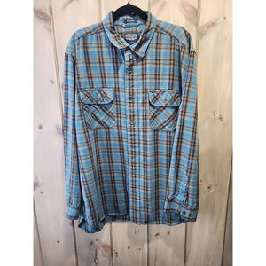 Pendleton Flannel Shirt Mens XL Burnside Blue Plaid Button Up Long Sleeve